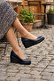 Mabel Navy Blue Genuine Cowhide Leather Round Toe Wedge Heeled Casual Shoes
