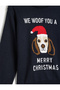 Christmas Sweater with Stand Collar, Half Zipper, Dog Print - 5