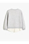 Sweatshirt Printed Crew Neck Shirt with Hem Detail and Ribbon Detail - 5