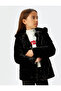 Faux Fur Peter Pan Collar Black Girl's Coat 5Wkg20001Aw - 2