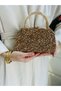 Crystal Cast Rose Stone Scholarship Women's Handbag and Long Chain Strap Evening Dress Bag - 3