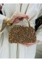 Crystal Cast Rose Stone Scholarship Women's Handbag and Long Chain Strap Evening Dress Bag - 6