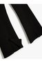 Spanish Style Trousers with Slit Detail in Viscose Fabric - 5
