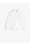 Basic Shirt Long Sleeve Button Closure Ruffle Detail - 3