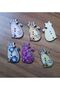 3 cm Cat Wooden Button - Two Holes, Mixed Color 1 Pack 12 Pieces - 4