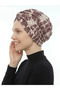 Patterned Draped Dusty Rose Double-Sided Ready-To-Wear Turban Hijab Bonnet Suitable for Medical Use - 4