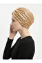Sequined Lined Gold Ready-To-Wear Turban Hijab Evening Dress Bonnet - 5