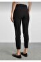 Women's Zippered Narrow Leg Belt Pack Fabric Trousers Black - 4