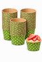 Pack of 25 Green Polka Dot Kraft Muffin Cupcake Mold Cake Capsules Natural Cake Mold Airfryer Compatible