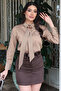 Striped Satin Women's Shirt with Tie Accessory