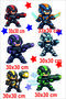 Star Kids Room Sticker Set - 9 Super Heroes and 170 Pieces - 8