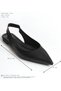 Women's Lcy Ballet Flats – Black Leather, Pointed Toe, Elastic and Comfortable Stylish Design - 5