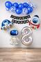 Space Concept 8 Year Old Birthday Party Celebration Set; Astronaut, UFO and Spaceship Foil Balloon Set
