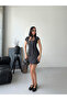Premium Quality Polka Dot Halter Neck Short Sleeve Dress - 3
