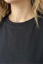Women's 5-Pack 100% Cotton Soft Textured Oversized Loose Fit Short Sleeve Black Basic T-Shirt - 6