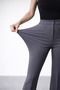 Women's Gray High Waist Gathering Spanish Style Palazzo Trousers - 2