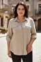Plus Size Crinkle Batik Stone Decorated Shirt Bluse - 3