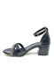 Mehtap Stripe Stone 4 cm Heeled Women's Evening Dress Shoes Black-Patterned - 4