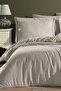 Checkered Satin 100% Cotton Double Duvet Cover Set |   Beige - 5