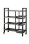 4-Tier Kitchen Storage and Organization Rack (Black) with Wheels and Basktes,for kitchen or baloncy