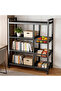 4-Tier Kitchen Storage and Organization Rack (Black) with Wheels and Basktes,for kitchen or baloncy - 2