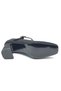 Feles Beret Detailed Blunt Toe Heeled Women's Shoes Black-Satin - 6