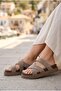 ®   Paula Genuine Leather Mink With Scarf High Sole Slipper - 3