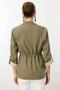 Women's Tied Waist 100% Cotton Jacket Khaki - 4