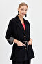 Women's Tie Waist 100% Cotton Jacket Black - 6