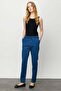 Women's Lace-Up Elastic Waist Jean Trousers Blue - 5