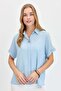 Women's Brooched Maroken Shirt B. Blue - 7