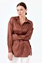 Women's Satin Placket Blouse Copper - 2