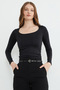 Basic Square Neck Blouse - 2