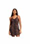 Seasonal Essentials Leopard Print Mini-Dress with 3-Stripes Elbise