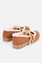 Women's Tan Fur Belted Mary Jane Ballerinas - 3