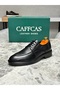 Genuine Leather Black Handmade Classic Men's Casual Shoes 1395-31 - 2