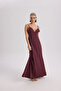 Onella Strappy Burgundy Long Dress - 3