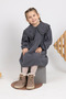 Adia Nubuck Plush Fur Girl's Boots Sand Color - 4