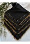 Handcrafted Dowry Gift Beaded Scarf Black - 2