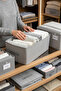 In-Cabinet Shelf Organizer Cardboard Foldable Clothing Storage Box 47X28X20