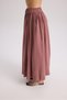 Gabbiano Lace-Up Pleated Light Burgundy Linen Skirt - 7