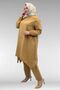67044 Plus Size Asymmetrical Cut Pants Muslin Set - Biscuit - 5