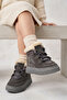 Adia Nubuck Plush Fur Girl's Boots Smoke Color - 2