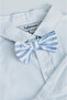 Baby Boys Blue Striped Formal Suit Set with Bow Tie - 7