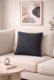 Premium Odin Bukle Woven Anthracite Cushion Cover (43X43 cm)