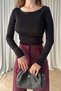 Boat Neck Long Sleeve Top - 4