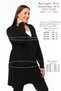 Women's Plus Size Glittery Long High Quality Medium Thick Special Knitwear Seasonal Mother Black Cardigan - 3
