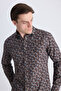 Ds Damat Slim Fit Brown Printed 100% Cotton Shirt - 4