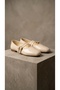 Women's Beige Double-Strapped Buckle Patent Leather Mary Jane Ballerinas 1cm Byndsu01 - 8