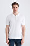 Ds Damat Slim Fit White Plain Knit Summer Rayon Knitwear T-Shirt